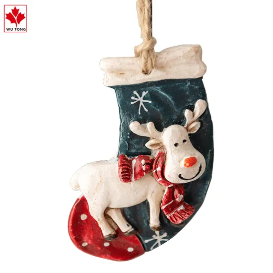 Factory Customized Resin Christmas Tree Decoration Pendant Christmas Pendant Deer Three-Dimensional Crafts