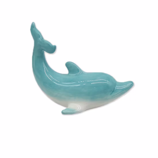 Decoración de pescado de cerámica artesanal de porcelana oceánica al por mayor