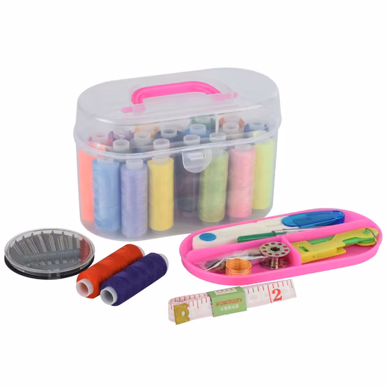 Mini caja de costura, accesorios de herramientas de costura, organizador de kits para el hogar, manualidades DIY