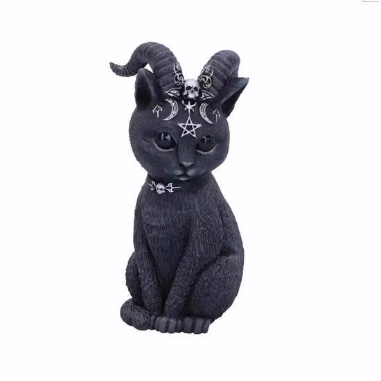 Nuevos adornos de Halloween, artesanías de resina de gato mágico, escultura de Animal independiente, decoraciones de mesa para ventana