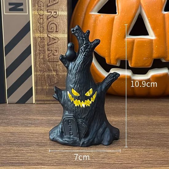 Personalizar la decoración de Halloween de calabaza con cara de fantasma artesanal de resina
